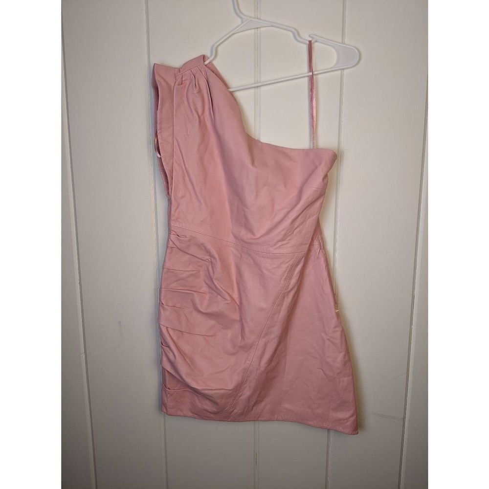 Lamarque x Revolve Corey Leather One shoulder dress size Large